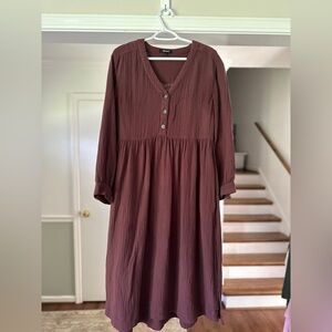 Madewell Lightspun Button-Front Midi Dress